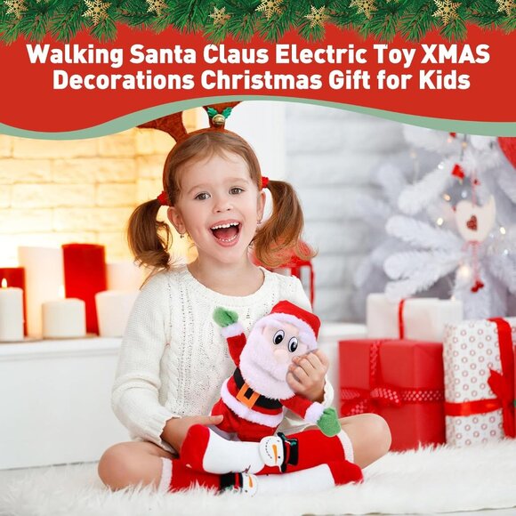 Gfilay 12 Inch Dancing Santa Toy Walking Singing Stuffed Christmas Doll Gift - Picture 6 of 7